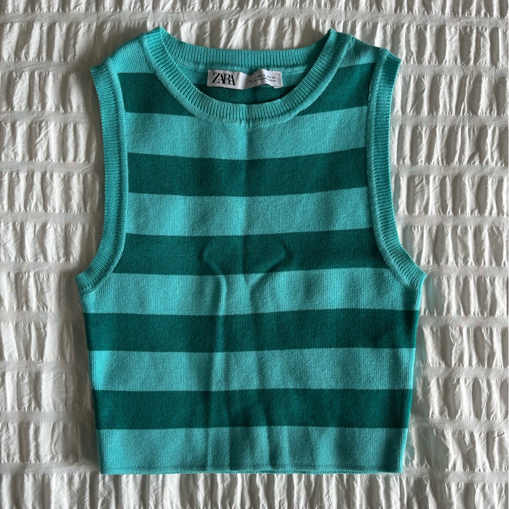 Zara knit striped crop top